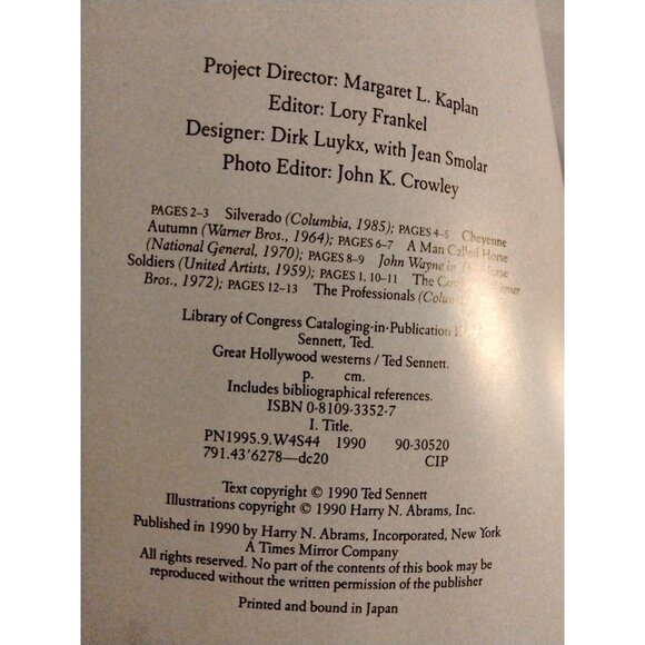 Great Hollywood Westerns Ted Sennett 1992 Hardcover DJ 1990 275 Illustrations - Picture 6 of 7